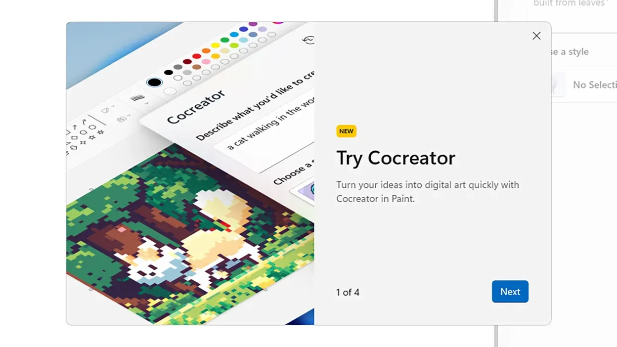 Cocreator in Microsoft Paint