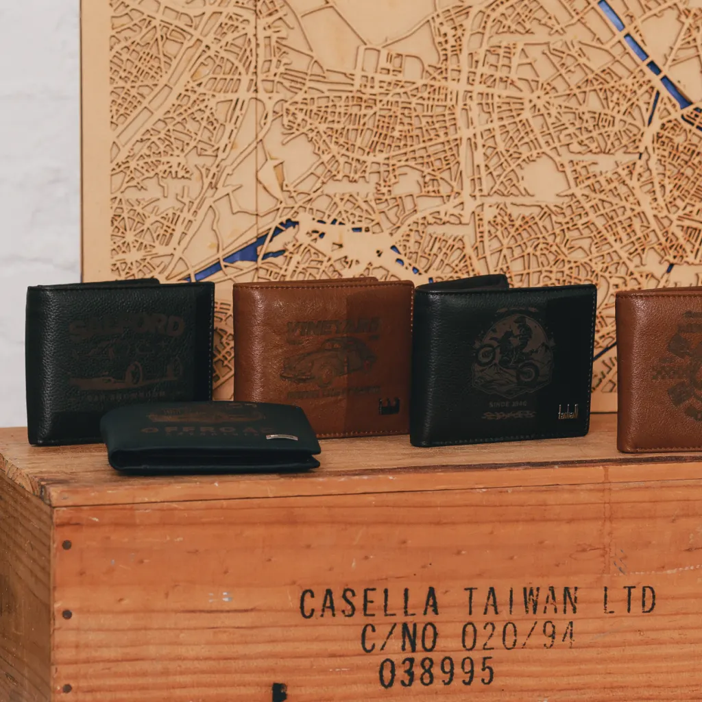 Laser-engraved leather product
