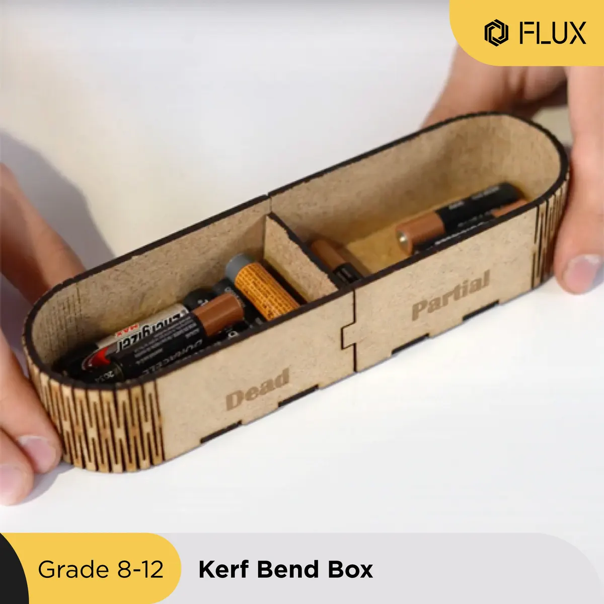 Laser-cut kerf-bent storage box