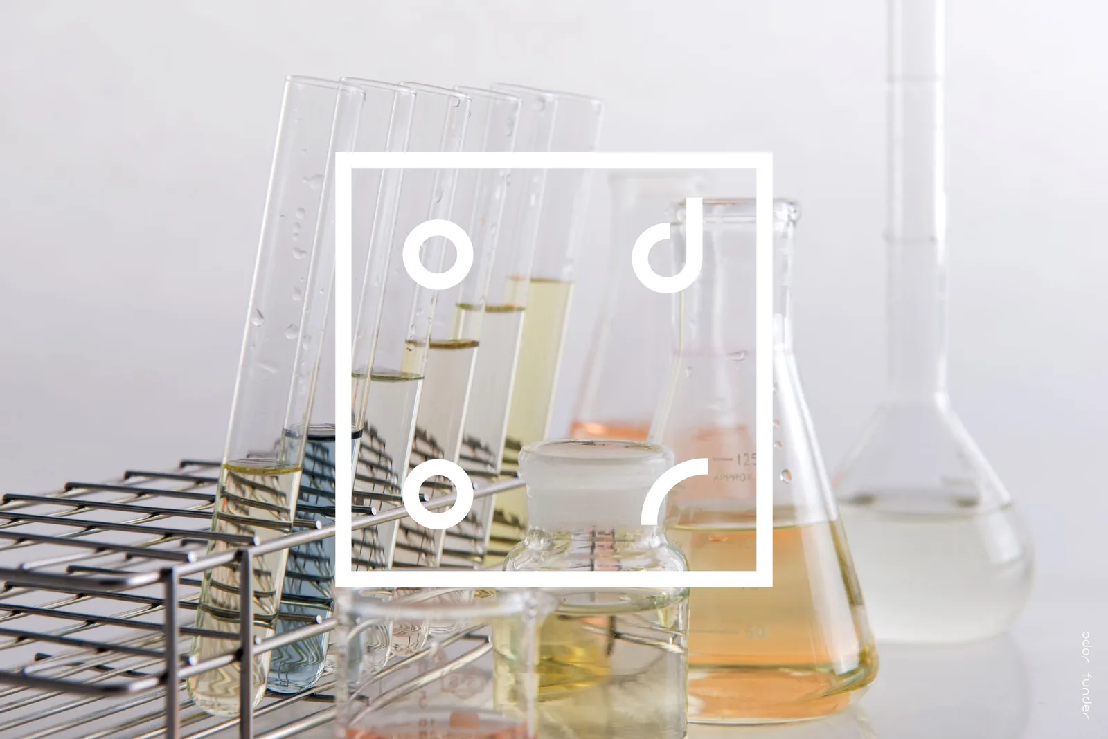 odorfunder laboratory glassware and fragrance samples
